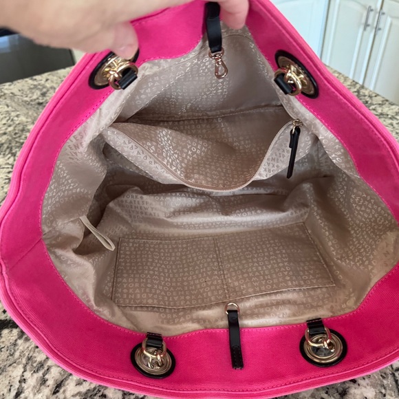 kate spade New York East Broadway Tote Zinnia Pink with Black/Gold Chain Straps - Picture 12 of 16